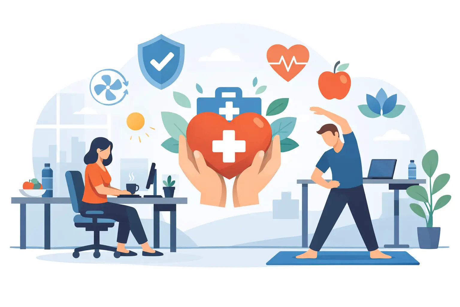 Arbeitsschutzkonformes Gesundheitskonzept im Büro